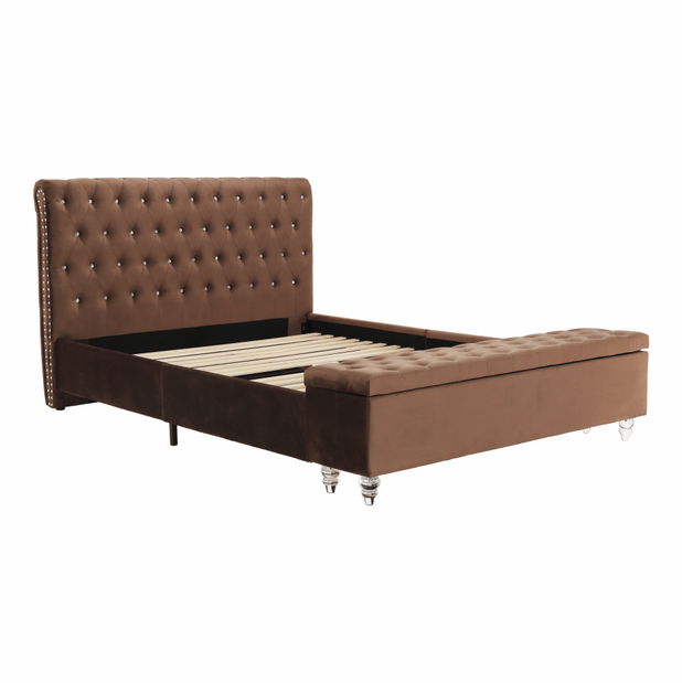 Manželská postel 160 cm Angi (hnědá) (s roštem)