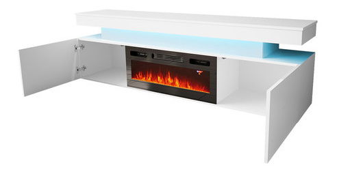 Nábytek do obývacího pokoje Lesteralo II (bílá + bílá lesklá)