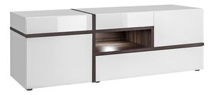 TV stolek/skříňka Carlyn 28 PEW CS RTV (bílá matná + jilm perlový + vysoký lesk bílý)