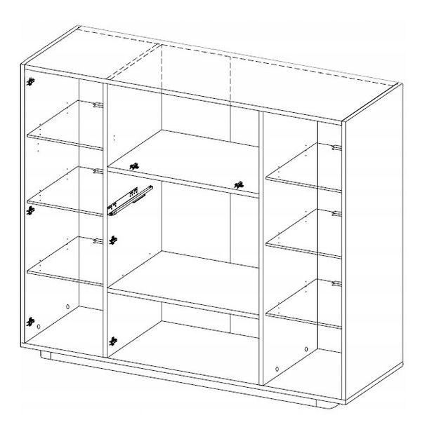 Vitrína Toft Typ 46 (wenge + černé sklo)