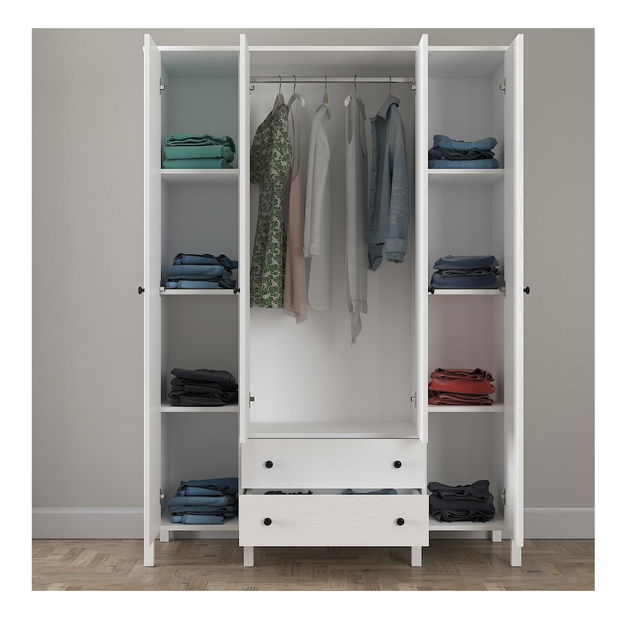 Šatní skříň Franc 75 (bílé dřevo)