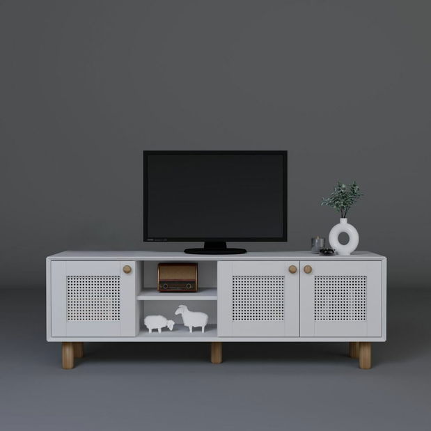 TV skříňka Bohema (bílá + dub kadizský)