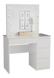 Toaletní stolek Micras 2 (bílá) (P) (se zrcadlem) (s LED osvětlením)