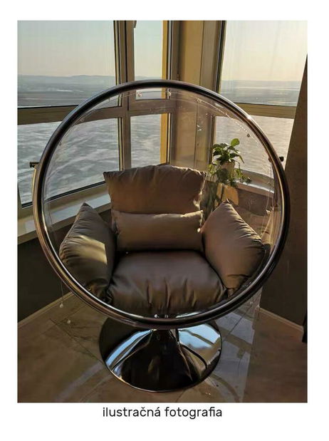 Závěsné houpací křeslo Belgica 2 (transparentní + zlatá + šedá)