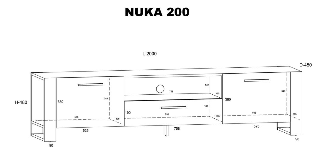 TV stolek/skříňka Nulakka 200 (dub grande)