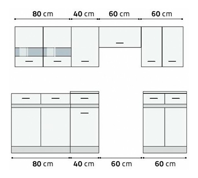 Kuchyně BRW Junona line 240 cm (dub delano jasný)