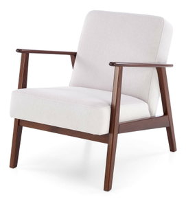 Designové křeslo Milian 1 (světlobéžová + ořech tmavý)