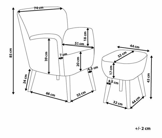 Taburetka Tumaco (světle modrá)