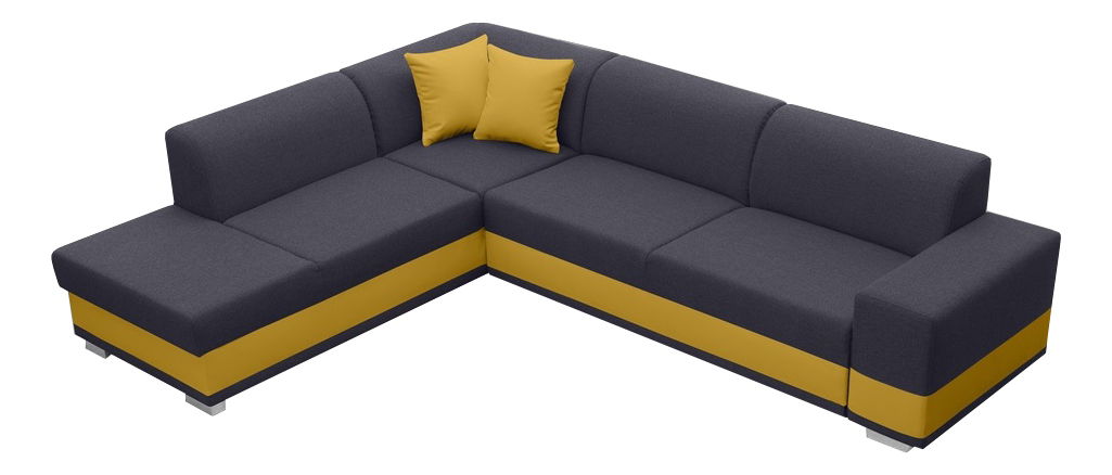 Rohová sedací souprava Darcia (tmavě šedá + žlutá) (L)