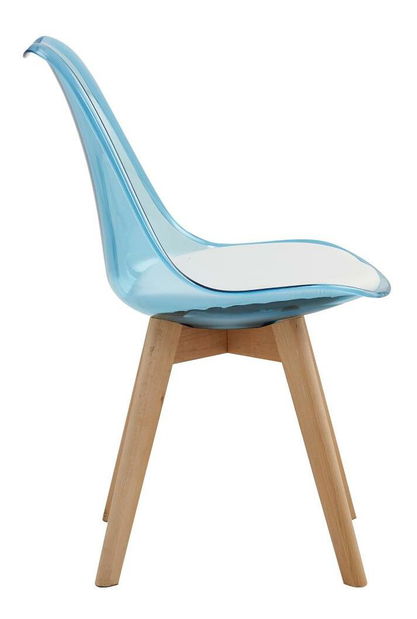 Jídelní židle Bralla 2 (transparentní + modrá + buk + bílá)