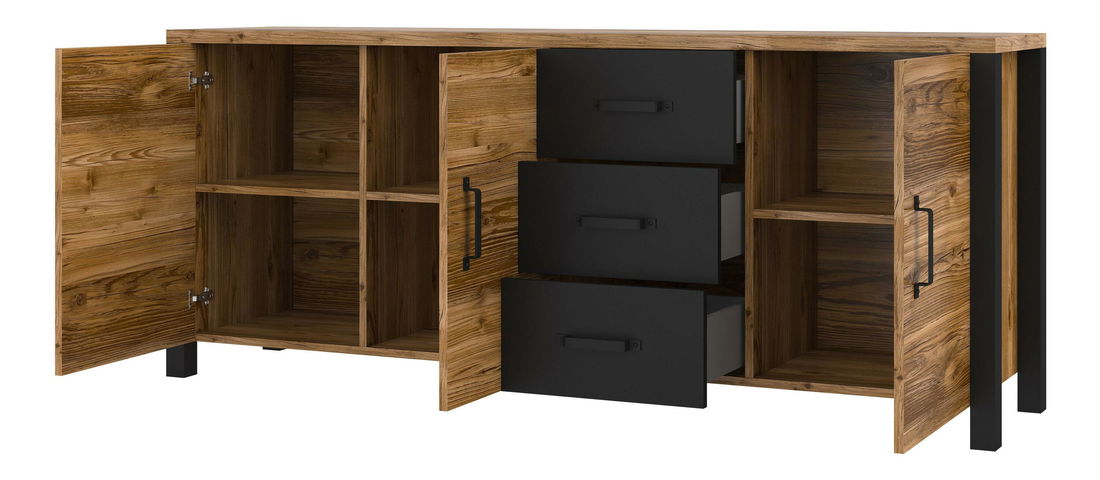 Komoda Oralee Typ 47 (smrk + černá matná)