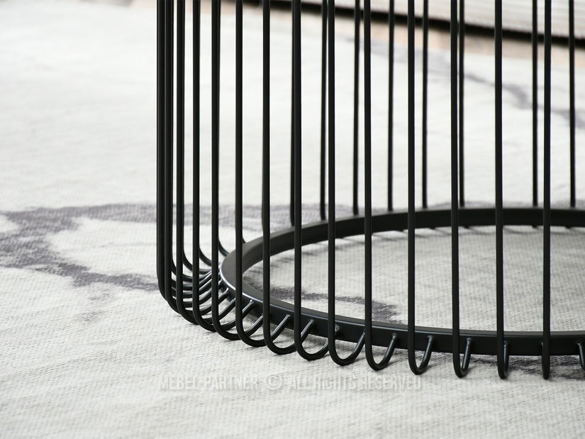 Konferenční stolek Nils M (černý mramor + černá)