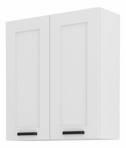Horní dvoudveřová kuchyňská skříňka Lucid 80 G 90 2F (bílá + bílá)