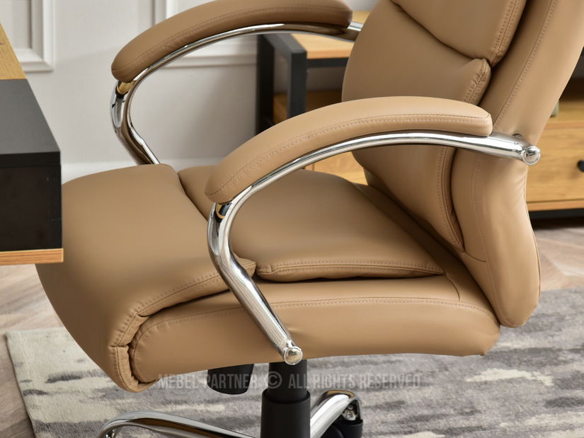 Křeslo Luxus (béžová + chromová)