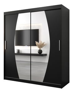 Šatní skříň 180 cm Eclipse (černá matná + černá matná)