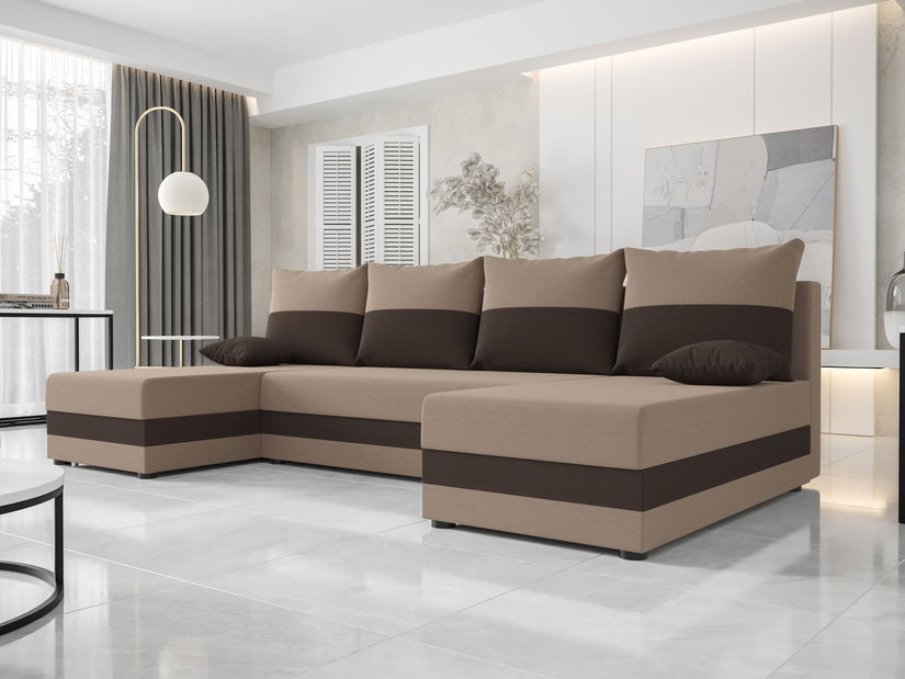 Rohová sedací souprava U Harmony U (černá + bílá)