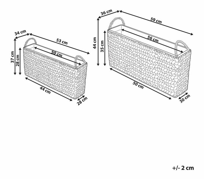 Set 2 ks košíků Ormza (hnědá)