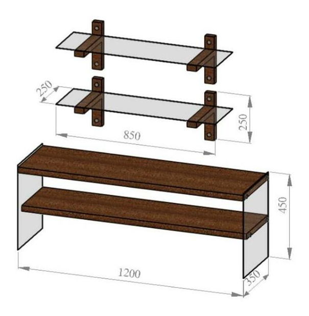 Obývací stěna Vamebo 4 (ořech)