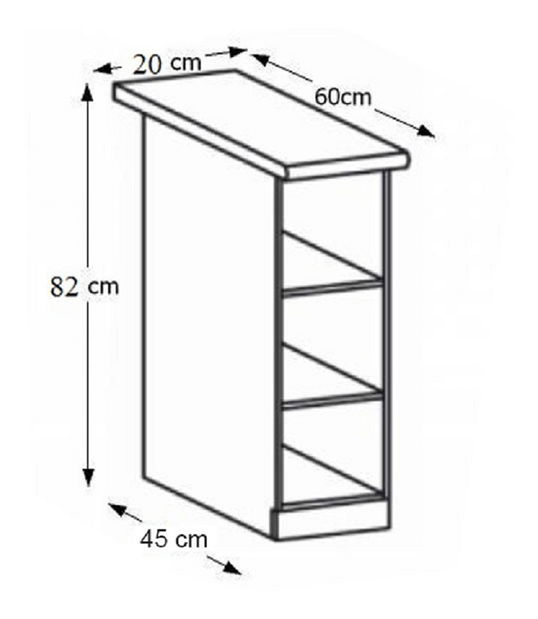 Dolní kuchyňský regál Regnar D20P