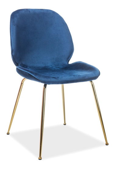 Jídelní židle Alisia (modrá + zlatá)