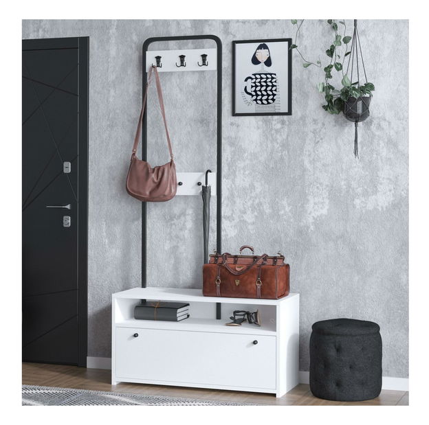 Předsíňová sestava Aliex 14 (bílá + černá)