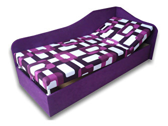 Jednolůžková postel (válenda) 80 cm Abigail (Gusto 10 + Fialová 49) (P)