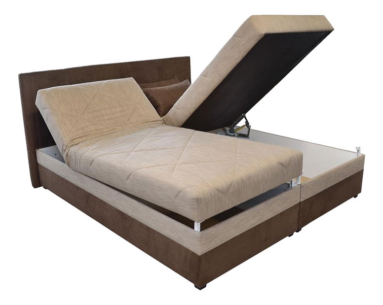 Manželská postel 180 cm Blanář Aveny (béžová + hnědá) (s rošty a matracemi)