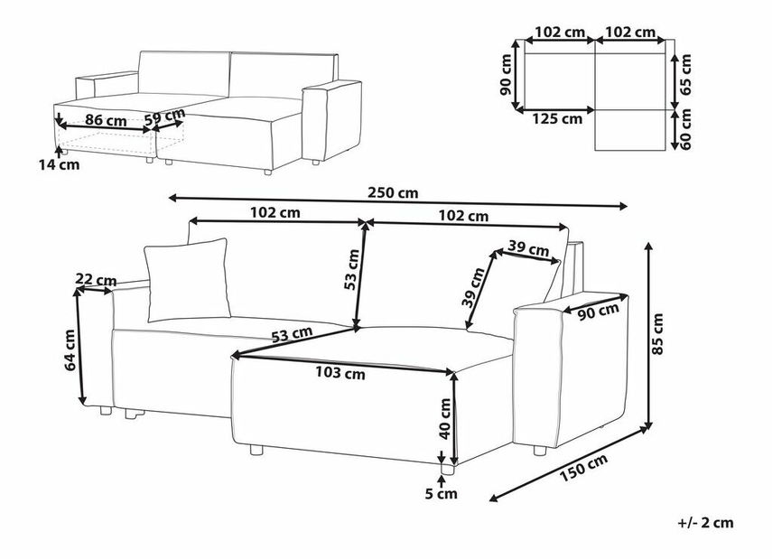 Rohová sedací souprava Karina (sivobéžová) (L)