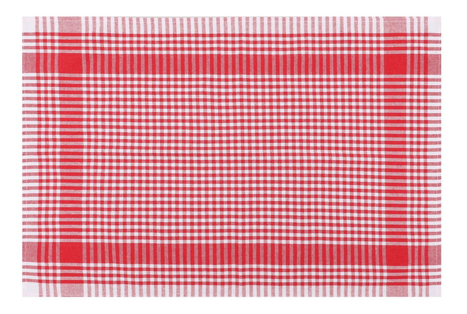 Sada utěrek (10 ks.) Klarisa (červená světlá + bílá)