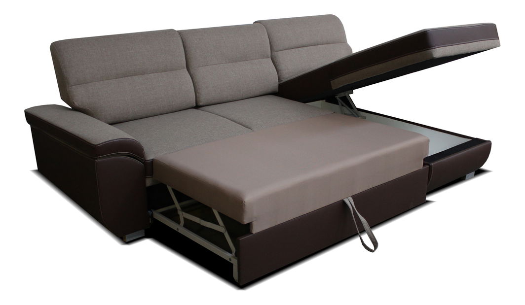 Rohová sedací souprava Lucan 2F+L (béžová + hnědá) (P)