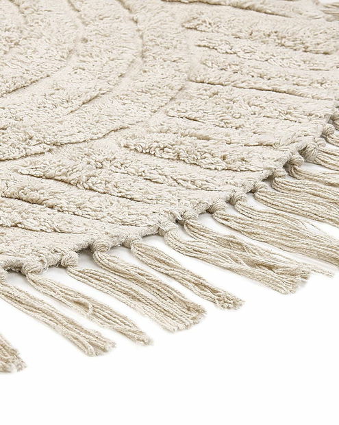 Koberec ⌀ 140 cm Half (béžová)