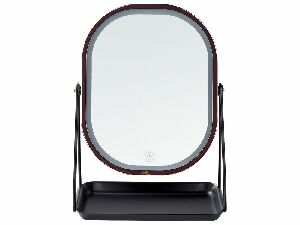 Kosmetické zrcadlo Dinora (růžovozlatá) (s LED osvětlením)