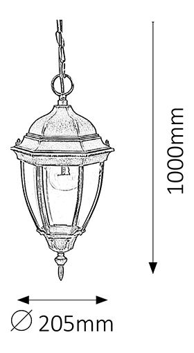 Venkovní svítidlo Toronto 8384 (antická zlatá)