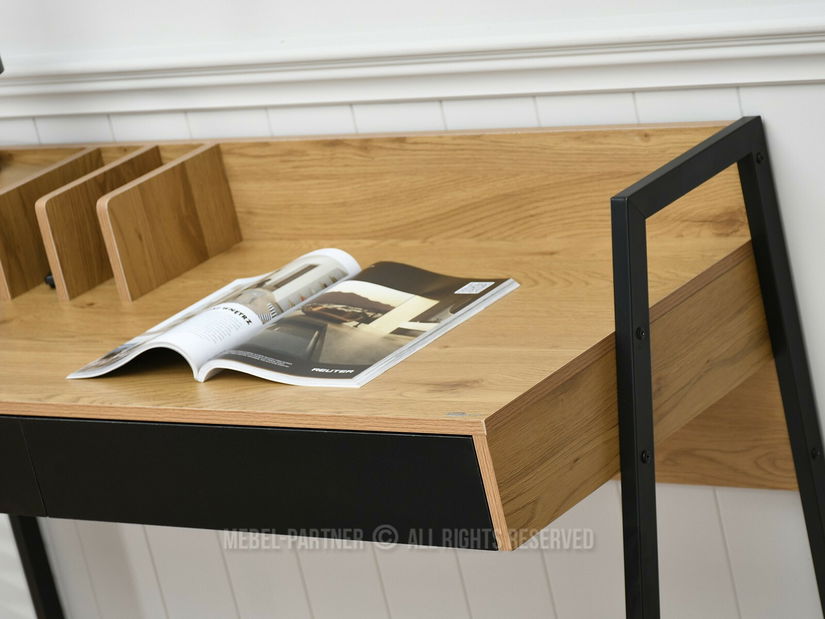 PC stolek Rigielo (dub černý + černá)