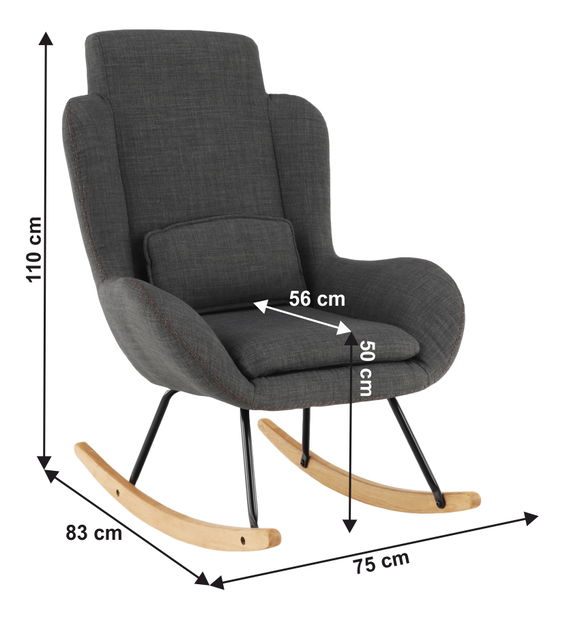 Relaxační houpací křeslo Harper (šedá)