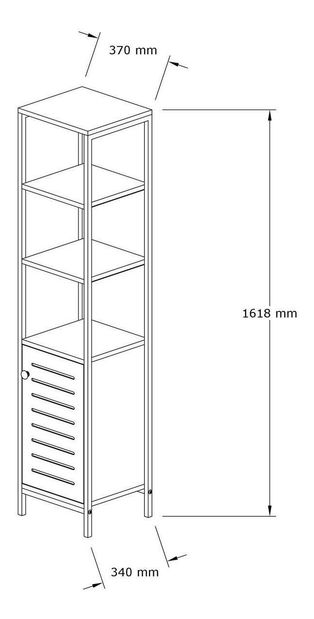 Koupelnová skříňka Kutuvu (dub safírový + černá) *výprodej