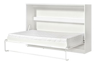 Sklápěcí postel 120 Perfecto II (bílá + bílá + černá) (horizontální) (bez osvětlení)