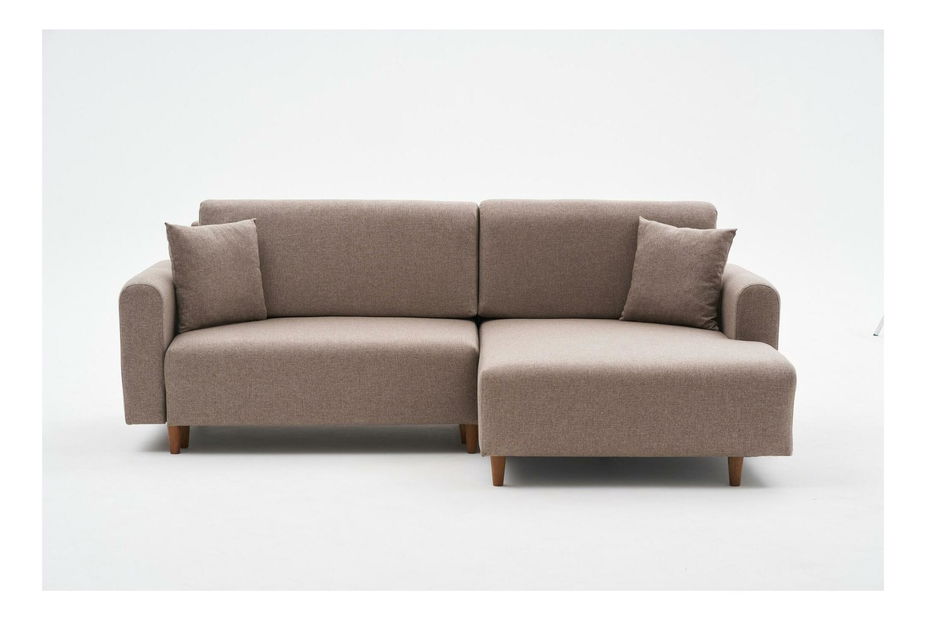 Rohová sedací souprava Minty (P) (hnědá)