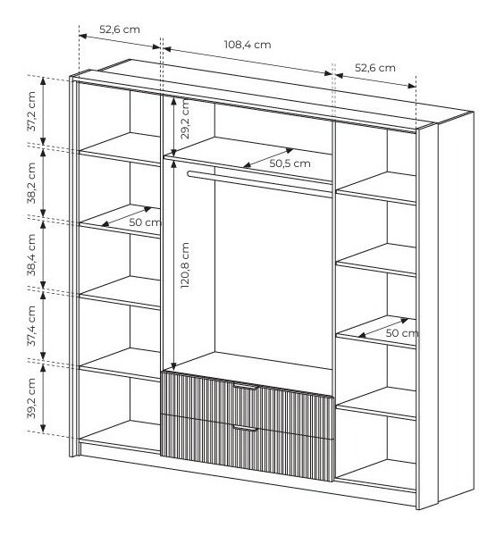 Šatní skříň Balneo (dub baltic + černá)
