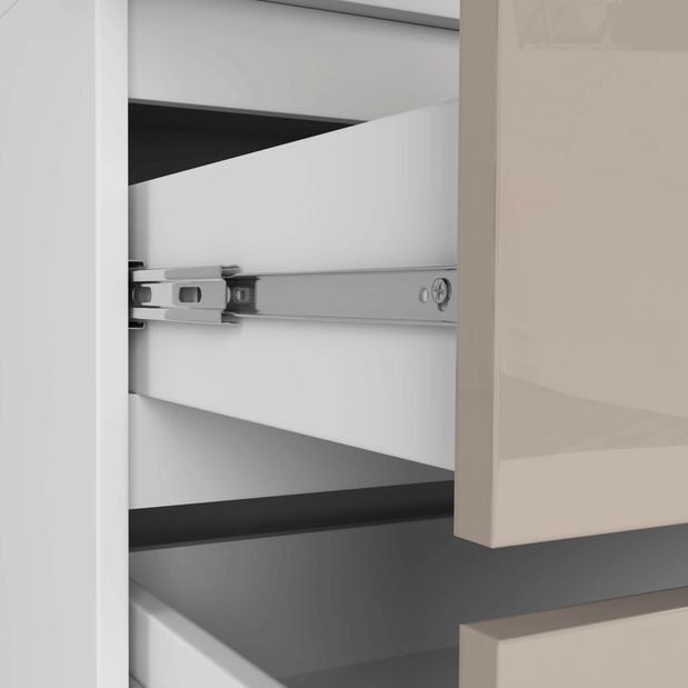 Šatní skříň Submarino (bílá + lesklé cappuccino)