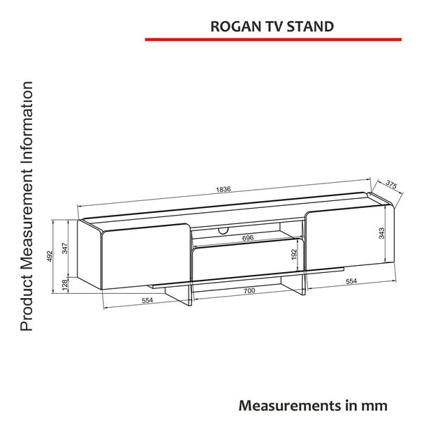 TV stolek/skříňka Ronda TV (černá písková)
