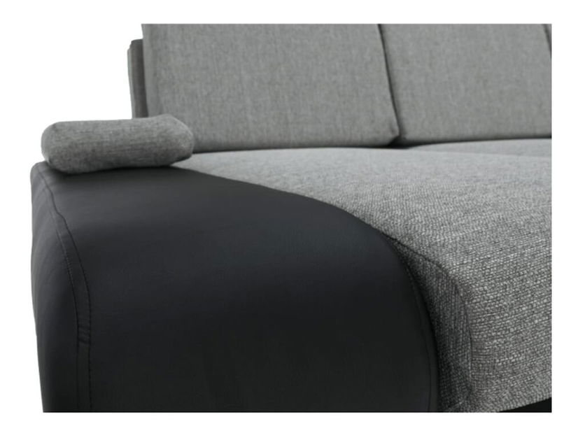 Rohová sedačka Carmen NEW (L) (ekokůže černá + šedá látka)
