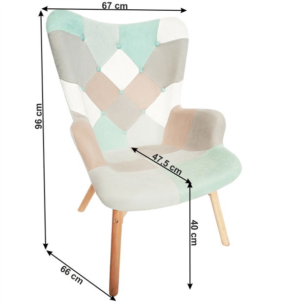 Dizajnové křeslo Karapa (mentolová)