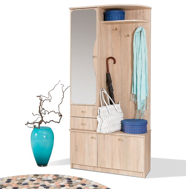 Předsíň Ganton Max (dub sonoma) (se zrcadlem) (L)