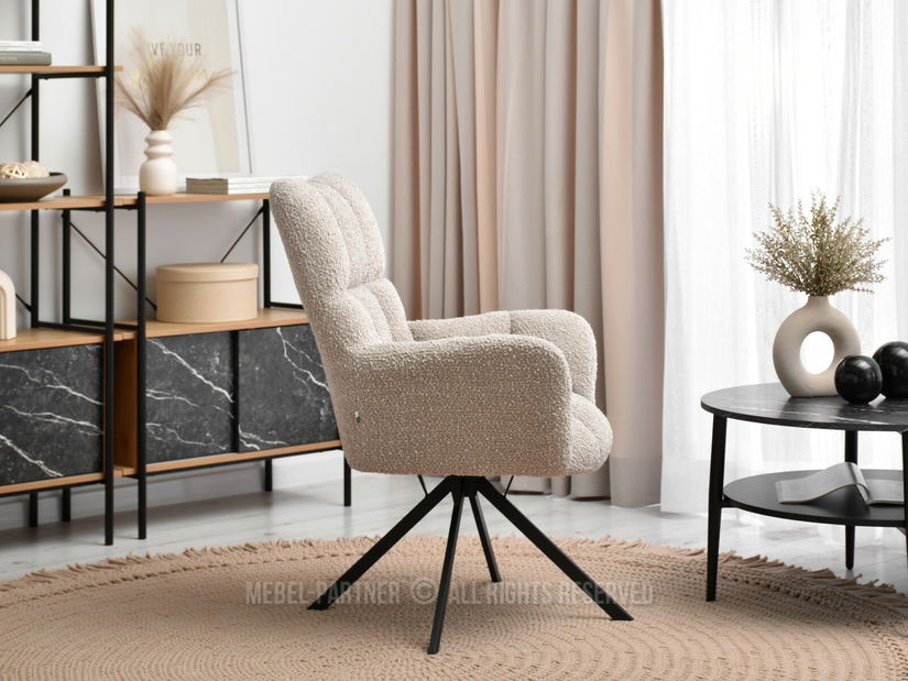 Křeslo Kikino (béžová + černá)