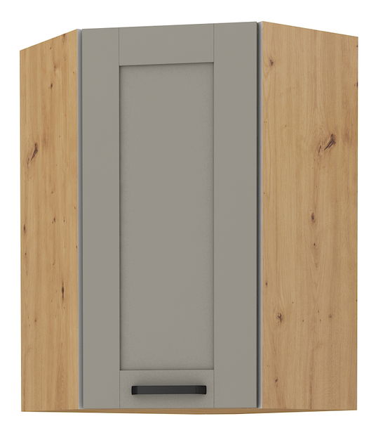 Horní rohová kuchyňská skříňka Lucid 58 x 58 GN 90 1F (dub artisan + claygrey)