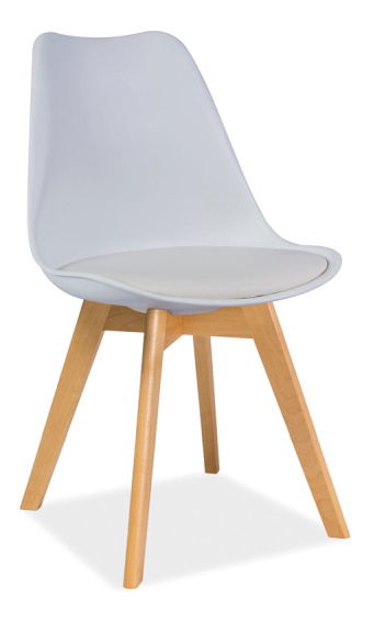 Jídelní židle Kim (bílá + buk)