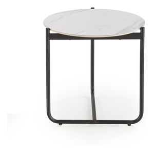 Konferenční stolek Acuna (bílý mramor + černá)