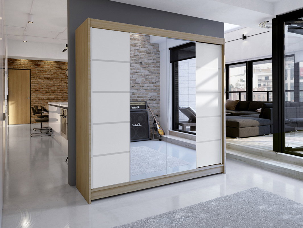 Šatníková skříň Tatiana 5 (sonoma + bílá)