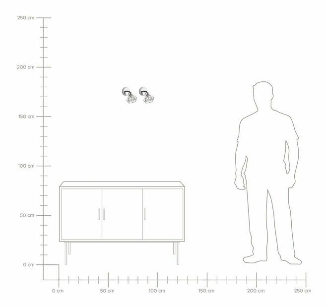 Set 2 ks. nástěnných svítidel EMANUELA (stříbrná)